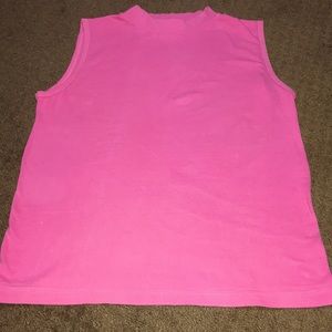 Top Large solid pink no sleeve shirt EUC